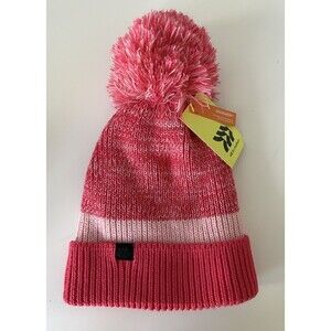 All In Motion Girls Pink Beanie Hat With Pom Pom Moisture Wicking Warmer New!